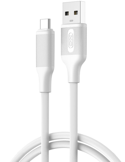 USB-A - USB-C -lataus- ja tiedonsiirtokaapeli XO Design NB265, 18W, 1m, Valkoinen
