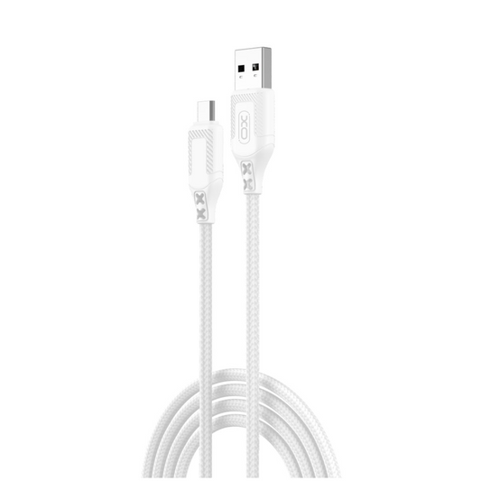 USB-A - microUSB -lataus- ja tiedonsiirtokaapeli XO Design NB235, 18W, 1m, Valkoinen