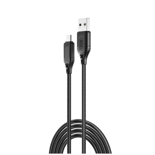 USB-A - microUSB -lataus- ja tiedonsiirtokaapeli XO Design NB235, 18W, 1m, Musta
