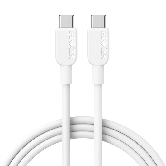 USB-C - USB-C Anker 310 Data- ja Latauskaapeli, 240W, 1.8m, Valkoinen A81D6H21