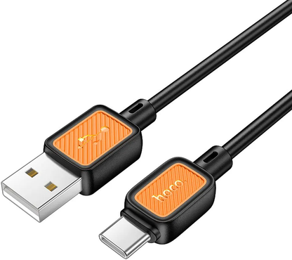 USB-A - USB-C HOCO X108 Data- ja Latauskaapeli, 18W, 1m, Musta