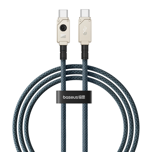 USB-C - USB-C Baseus Unbreakable -data- ja latauskaapeli, 100W, 2m, Valkoinen P10355800221-01
