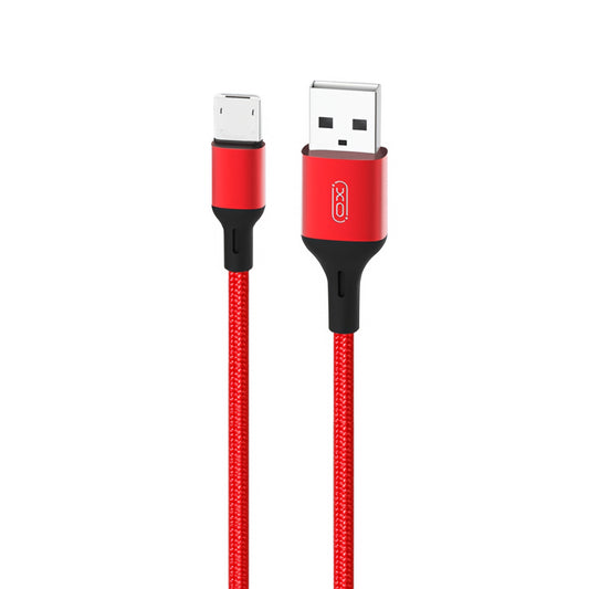 USB-A - microUSB-lataus- ja tiedonsiirtokaapeli XO Design NB143, 18W, 2m, Punainen