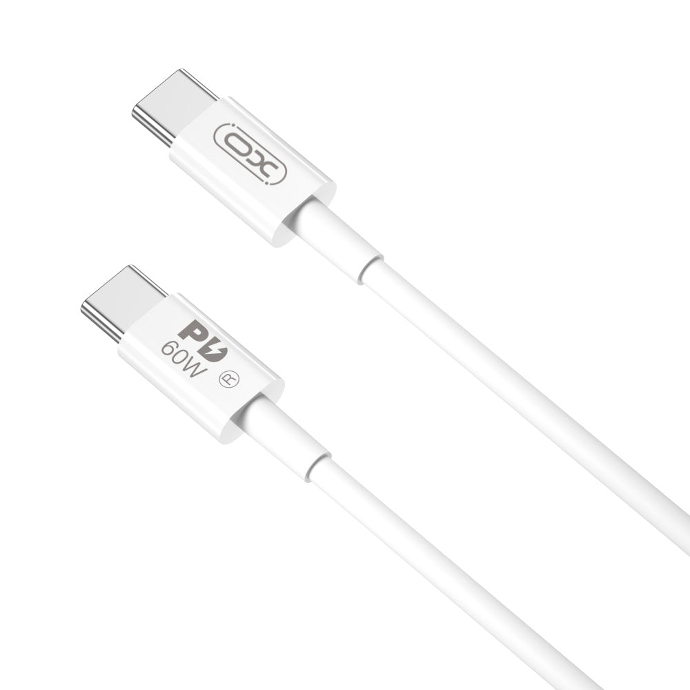 USB-C - USB-C -data- ja latauskaapeli XO Design NB-Q190B, 60W, 2m, Valkoinen