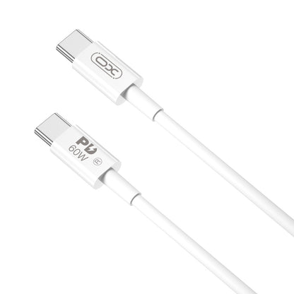 USB-C - USB-C -data- ja latauskaapeli XO Design NB-Q190B, 60W, 2m, Valkoinen