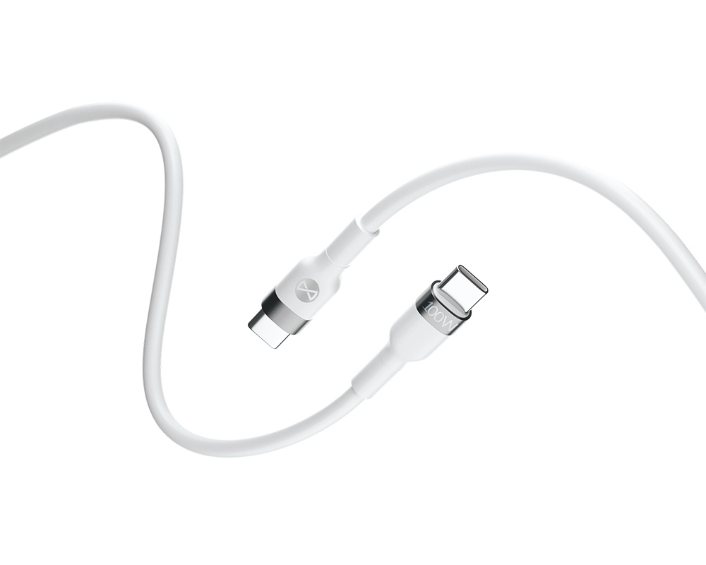 USB-C - USB-C Forever Flexible -data- ja latauskaapeli, 100W, 2m, Valkoinen