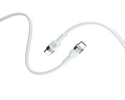 USB-C - USB-C Forever Flexible -data- ja latauskaapeli, 60W, 2m, Valkoinen