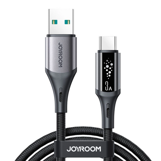 USB-A - USB-C Joyroom S-A60 StarTalk -data- ja latauskaapeli, 18W, 1.2m, Musta