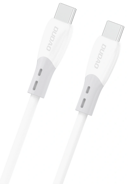 USB-C - USB-C Dudao L25SC Data- ja Latauskaapeli, 60W, 2m, Valkoinen