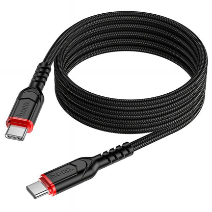 USB-C - USB-C HOCO X59 Victory -data- ja latauskaapeli, 60W, 1m, Musta