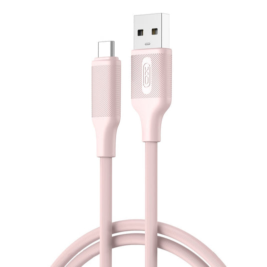 USB-A - USB-C XO Design NB265 -data- ja latauskaapeli, 18W, 1m, Vaaleanpunainen