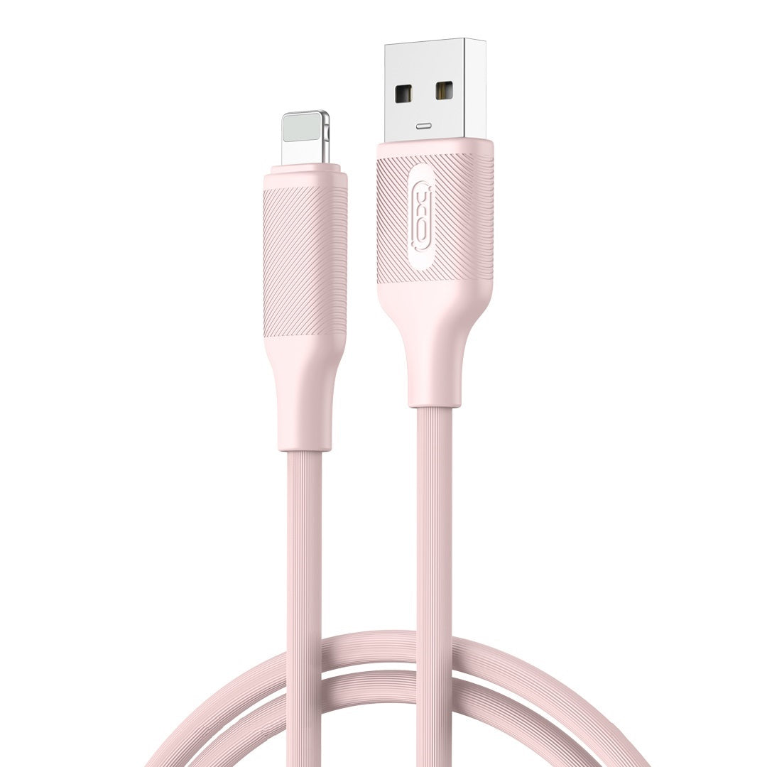 USB-A - Lightning XO Design NB265 Data- ja Latauskaapeli, 12W, 1m, Vaaleanpunainen