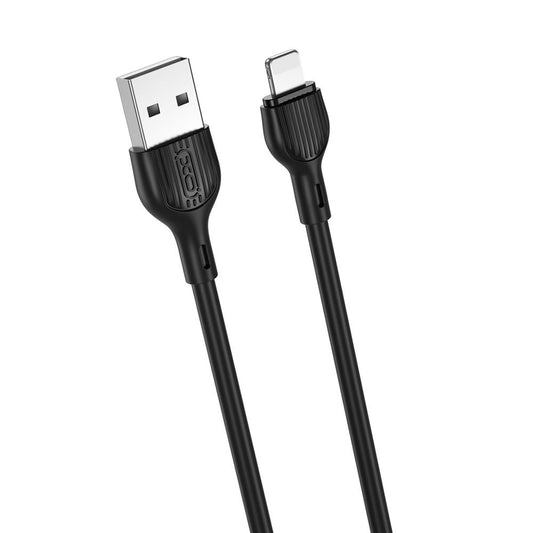 USB-A - Lightning XO Design NB200 -data- ja latauskaapeli, 10W, 2m, Musta