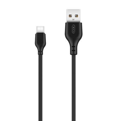 USB-A - USB-C -lataus- ja tiedonsiirtokaapeli XO Design NB103, 18W, 2m, Musta