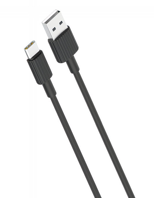 USB-A - USB-C -lataus- ja tiedonsiirtokaapeli XO Design NB156, 18W, 1m, Musta