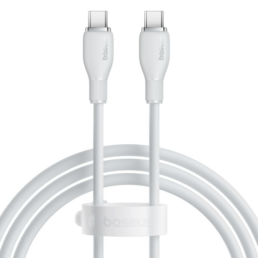 USB-C - USB-C Baseus Pudding -kaapeli, 100W, 1.2m, Valkoinen P10355702221-00