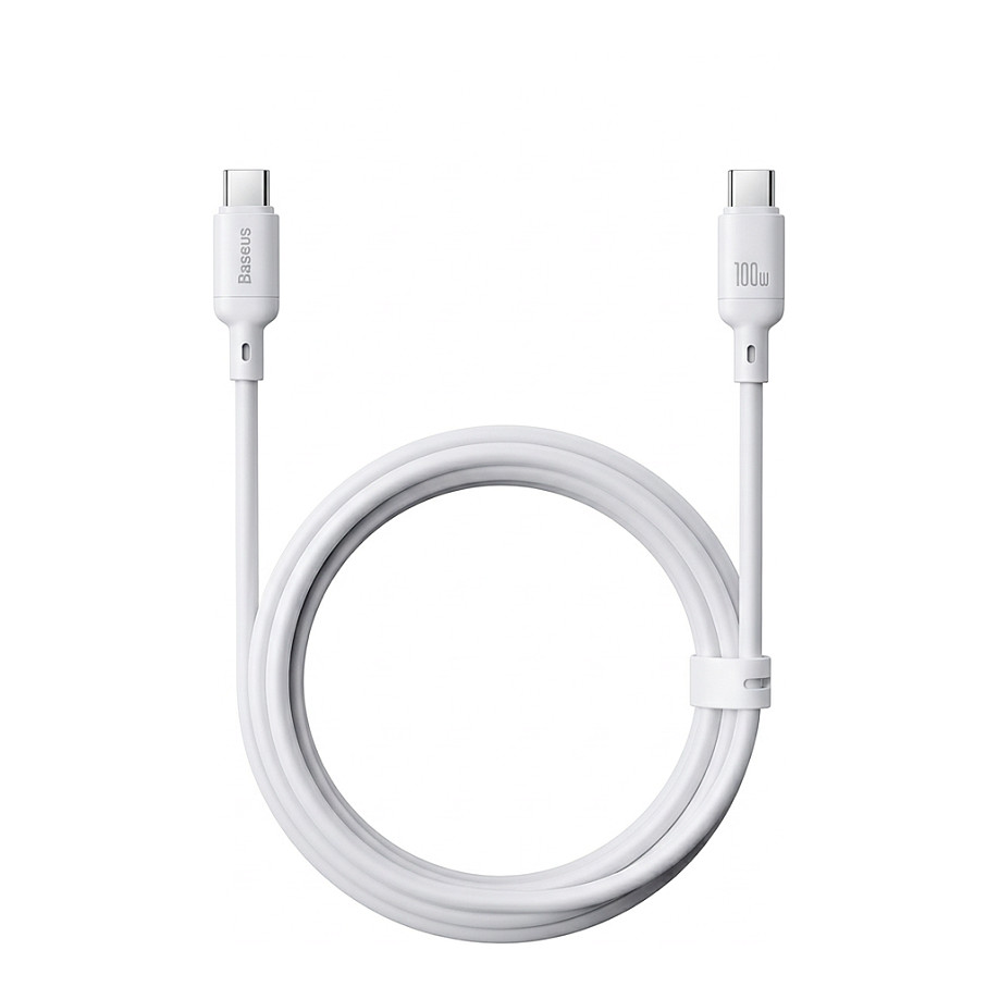 USB-C - USB-C Baseus Silky -data- ja latauskaapeli, 100W, 2m, Valkoinen