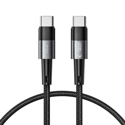 USB-C-tietojen ja latauskaapeli - USB-C Tech-Protect Ultraboost, 100W, 0,25 m, harmaa