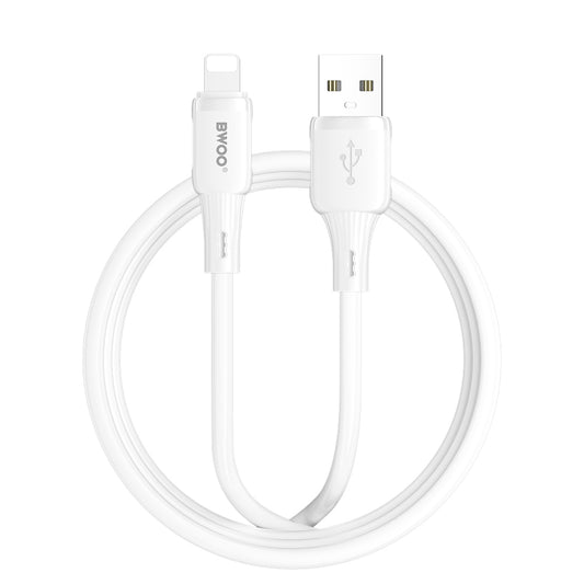 USB-A - Lightning BWOO X329L -tietojen siirto- ja latauskaapeli, 15W, 1m, valkoinen