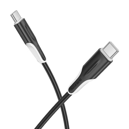 USB-C - USB-C Borofone BX119 New -tietojen ja latauksen kaapeli, 60W, 1m, musta