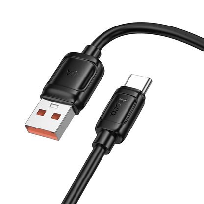 USB-A - USB-C Tietojen ja Latauksen Kaapeli HOCO X115, 100W, 1m, Musta