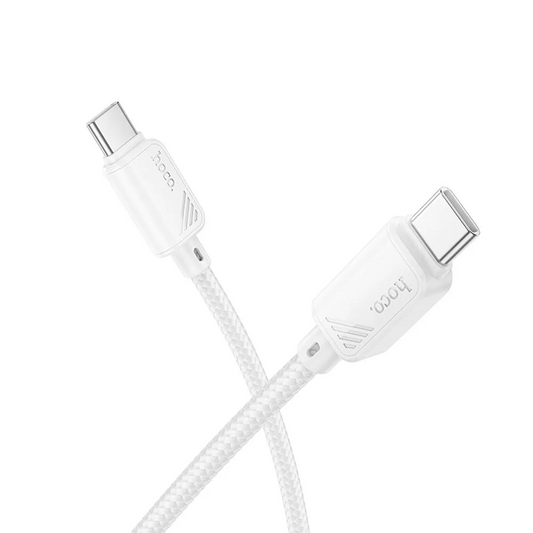 USB-C - USB-C HOCO X113 -tietojen ja latauksen kaapeli, 60W, 1m, valkoinen