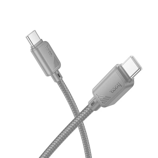 USB-C - USB-C HOCO X113 -tietojen ja latauksen kaapeli, 60W, 1m, harmaa