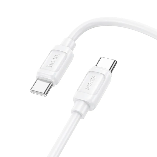 USB-C - USB-C HOCO X115 -datakaapeli ja latauskaapeli, 240W, 1m, valkoinen