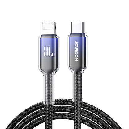 USB-C - Lightning Tietojen ja Latauksen Kaapeli Joyroom S-A42, 30W, 1,2m, Musta