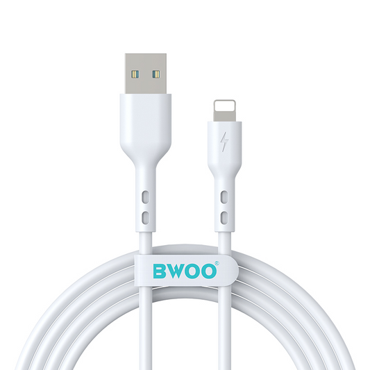 USB-A - Lightning -tietojen ja latauskaapeli BWOO BO-X172L-2M, 15W, 2m, valkoinen