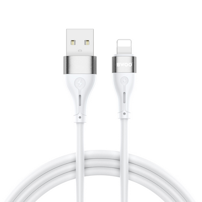 USB-A - Lightning BWOO X280L -tietojen ja latauskaapeli, 15W, 1m, valkoinen
