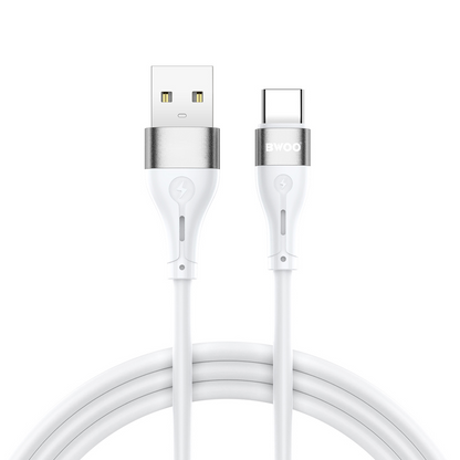 USB-A - USB-C BWOO X280C tiedonsiirto- ja latauskaapeli, 15W, 1m, valkoinen