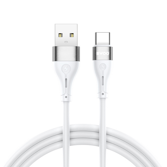 USB-A - USB-C BWOO X280C tiedonsiirto- ja latauskaapeli, 15W, 1m, valkoinen