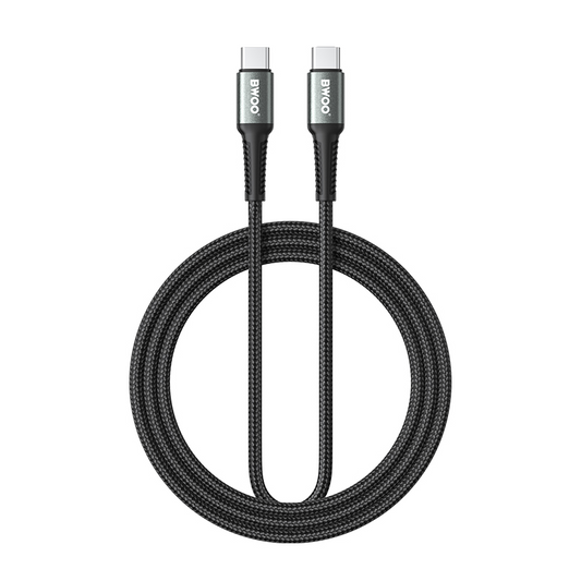 USB-C - USB-C BWOO BO-X288C-C -tietojen ja latauksen kaapeli, 60W, 1m, Musta