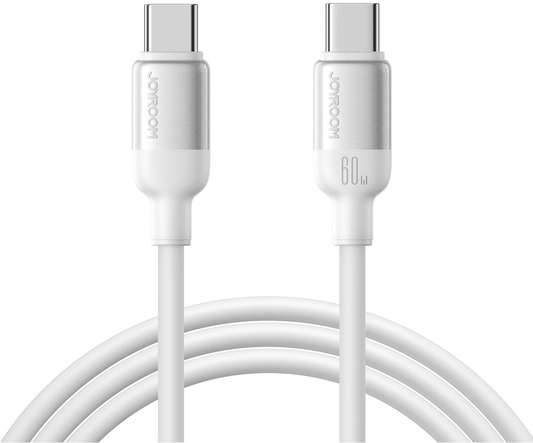 USB-C-tietojen- ja latauskaapeli - USB-C Joyroom S-A62 Lively, 60W, 1,2m, Valkoinen