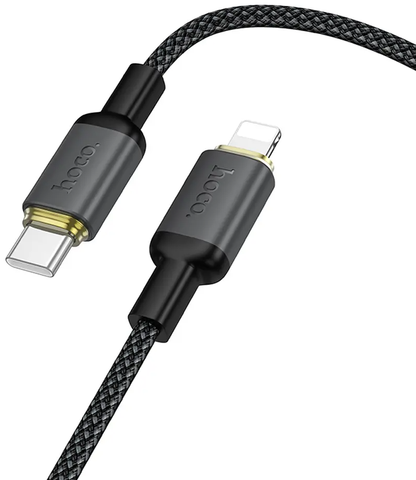 USB-C - Lightning HOCO X128 Benefit -tietojen siirto- ja latauskaapeli, 30W, 1m, musta