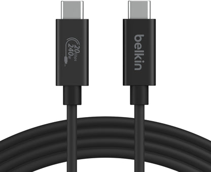 USB-C-tietojen ja latauksen kaapeli - USB-C Belkin Connect, 240W, 2m, musta INZ004bt2MBK