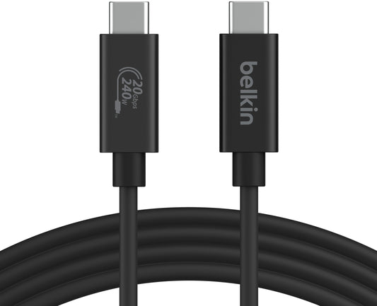 USB-C-tietojen ja latauksen kaapeli - USB-C Belkin Connect, 240W, 2m, musta INZ004bt2MBK