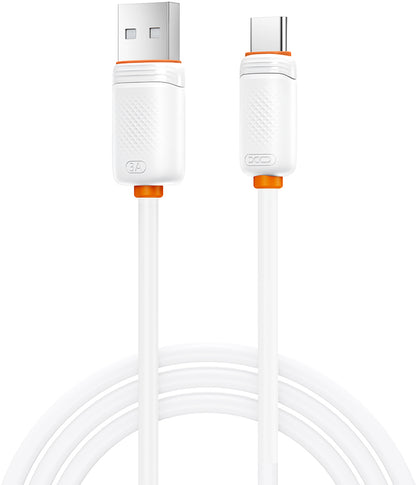 USB-A - USB-C Tietojen ja Latauksen Kaapeli XO Design NB302, 18W, 1m, Valkoinen