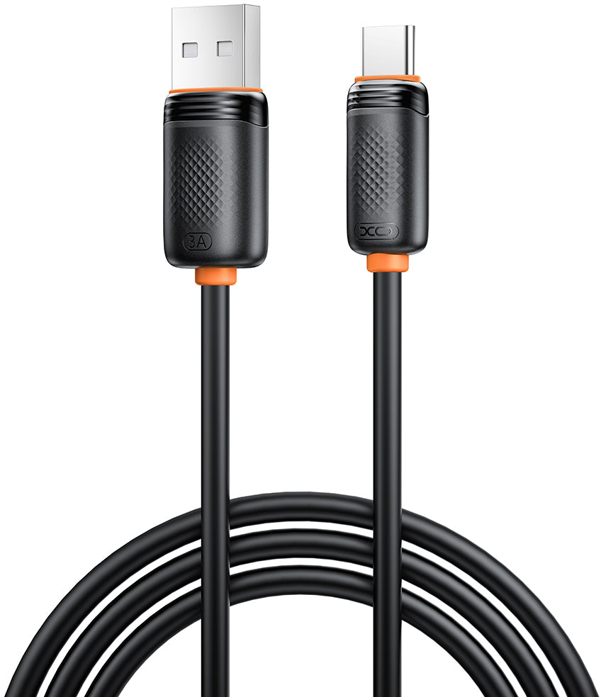 USB-A - USB-C Tietojen si latauksen kaapeli XO Design NB302, 18W, 1m, Musta