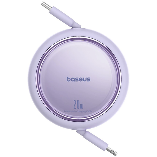 USB-C - Lightning -tietojen ja latauksen kaapeli Baseus Free2Pull Mini vedettävä, 20W, violetti P10364501511-00