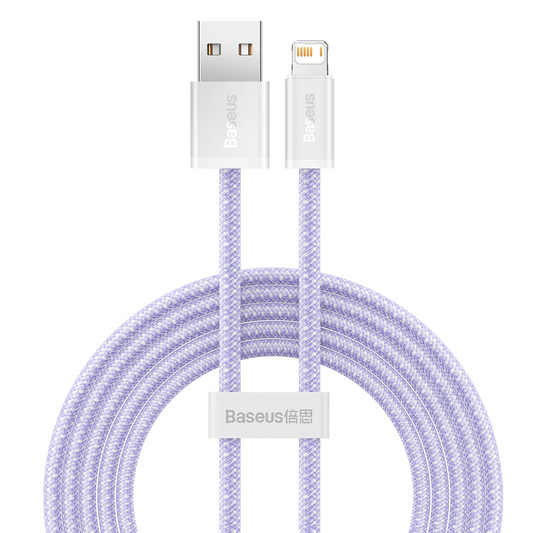 USB-A - Lightning Baseus Dynamic Series -tietojen siirto- ja latauskaapeli, 18W, 2m, violetti CALD000505