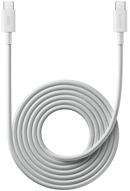 USB-C - USB-C Xiaomi tiedonsiirto- ja latauskaapeli, 120W, 2m, valkoinen BHR087AGL
