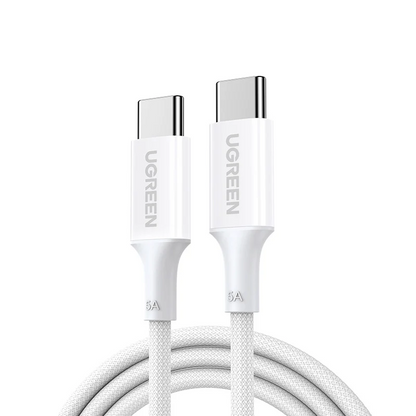 USB-C-tietojen ja latauksen kaapeli - USB-C UGREEN L502 (35221), 100W, 2m, valkoinen