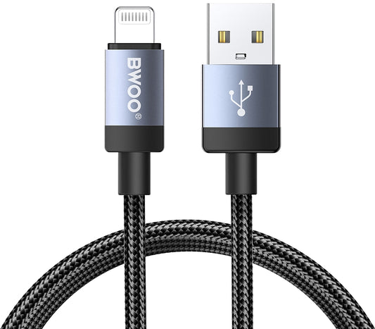 USB-A - Lightning Tietojen ja Latauksen Kaapeli BWOO BO-X401L, 18W, 1m, Musta
