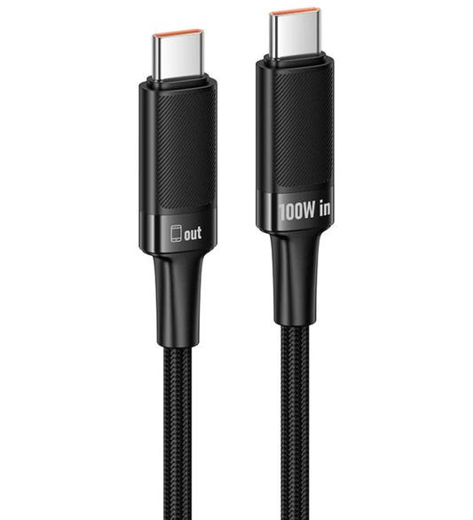 USB-C-tietojen ja latauksen kaapeli - USB-C HOCO U153 Extreme, 100W, 1,2m, Musta
