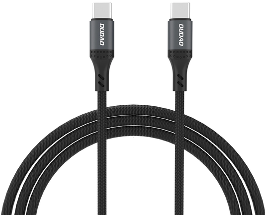 USB-C - USB-C Dudao L3CC -tietojen siirto- ja latauskaapeli, 60W, 1,2m, musta