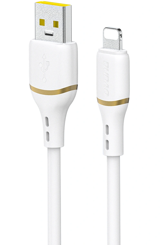 USB-A - Lightning Dudao L25L -tietojen siirto- ja latauskaapeli, 30W, 1m, valkoinen