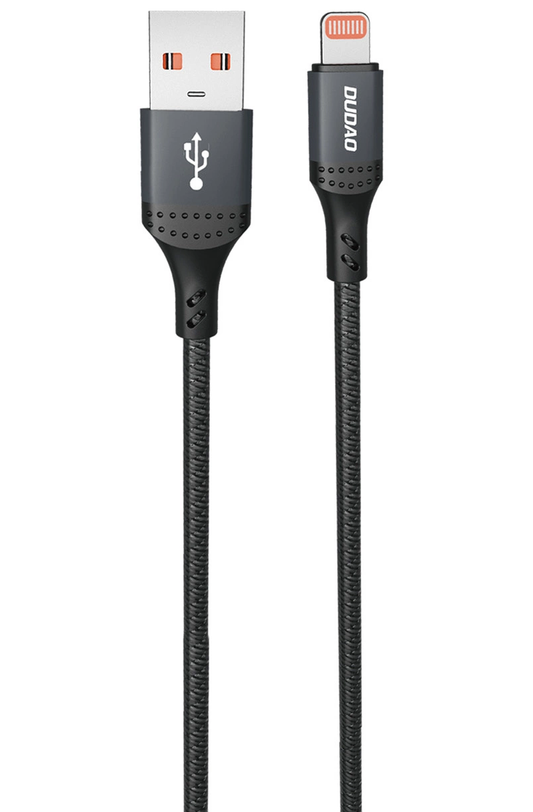 USB-A - Lightning Dudao L3SL -tietojen siirto- ja latauskaapeli, 30W, 1,2 m, musta