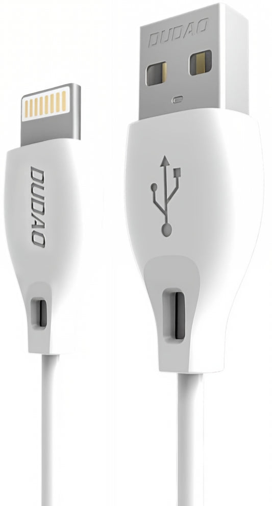 USB-A - Lightning Dudao L4L -tietojen siirto- ja latauskaapeli, 18W, 1m, valkoinen